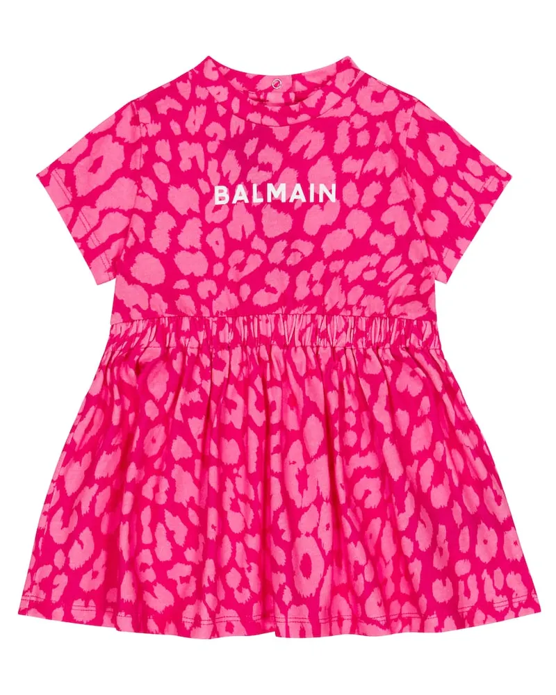 Balmain Baby Kleid aus Baumwolle Pink