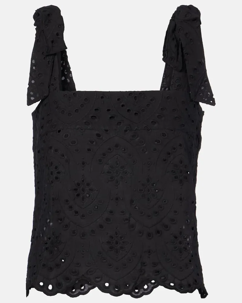 Poupette St Barth Top Noa aus Baumwolle Schwarz