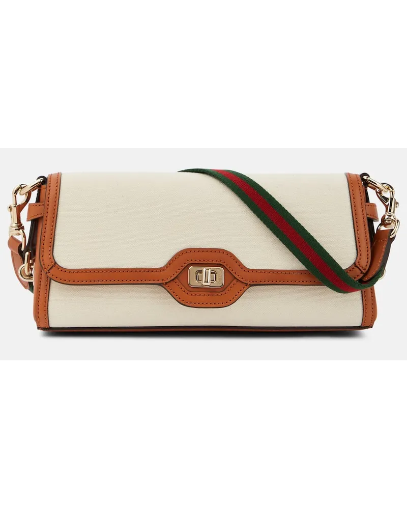 Gucci Schultertasche  Luce Small aus Canvas Weiss