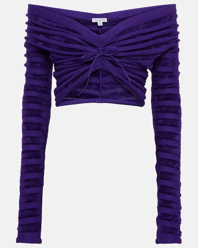 Alaïa Alaïa Off-Shoulder-Top Violett