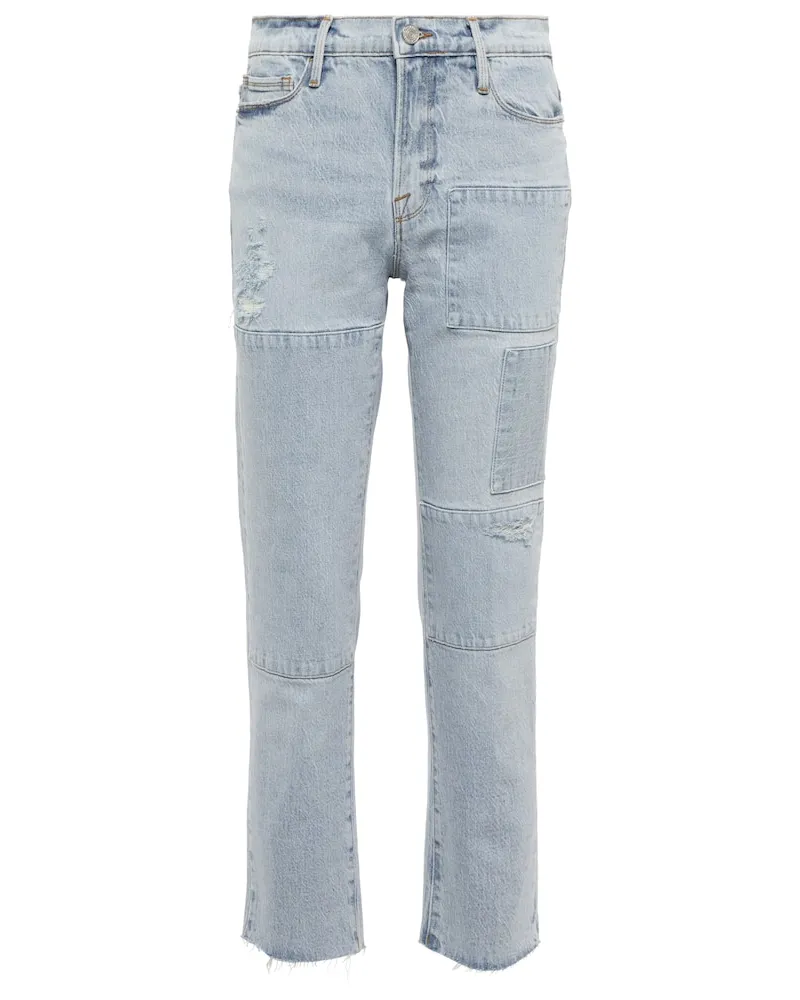 Frame Denim Mid-Rise Jeans Le Nouveau Straight Blau