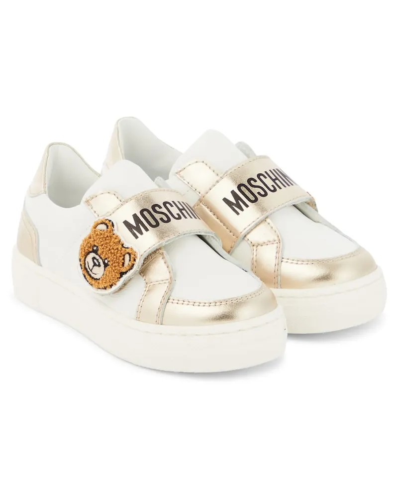Moschino Sneakers Teddy Bear aus Leder Multicolor