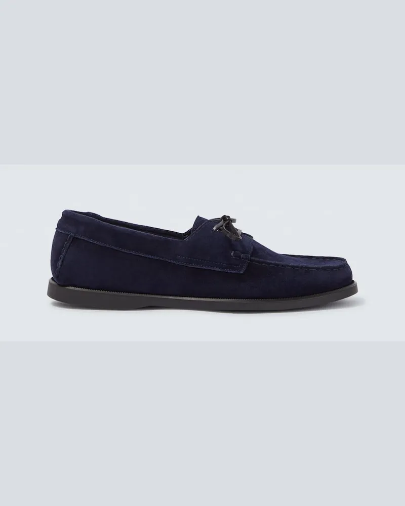 SAMAN AMEL Segelschuhe City Moc aus Veloursleder Blau