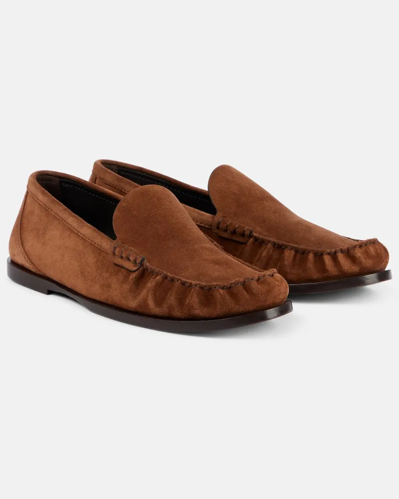 Saint Laurent Loafers Laurent aus Veloursleder Braun