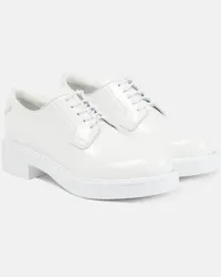 Prada Schnuerschuhe aus Leder Weiss