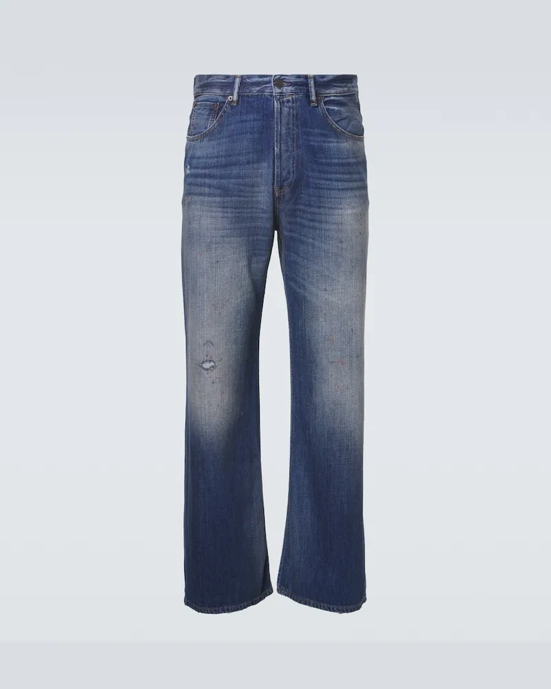 Acne Studios Distressed Wide-Leg Jeans 2021 Blau