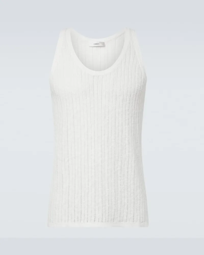 COMMAS Top aus Pointelle-Strick Weiß