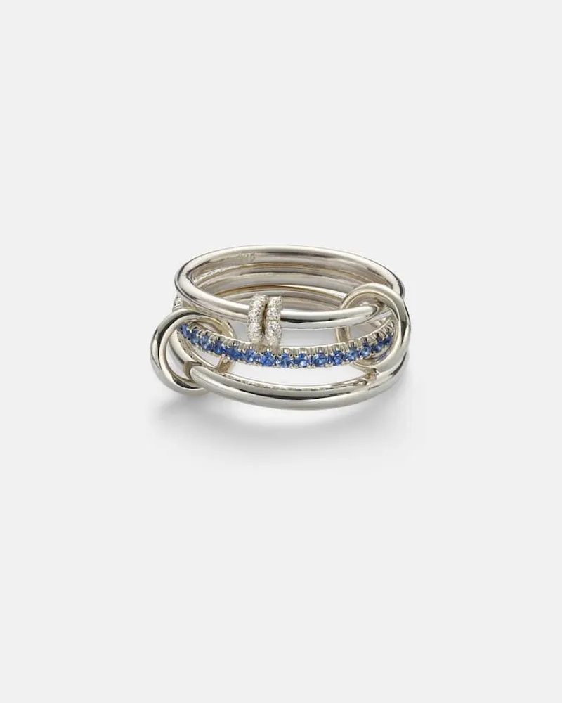 Spinelli Kilcollin Ring Raneth aus Sterlingsilber mit Diamanten und Saphiren Silber