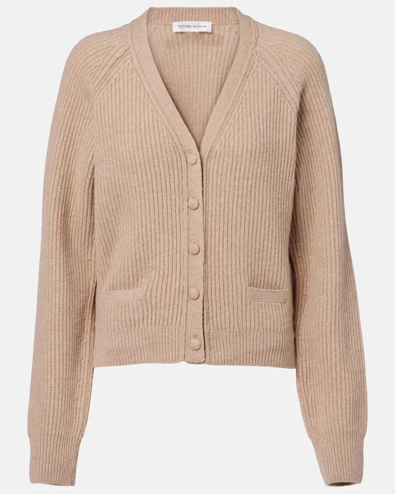 Victoria Beckham Cardigan aus Wolle und Kaschmir Beige