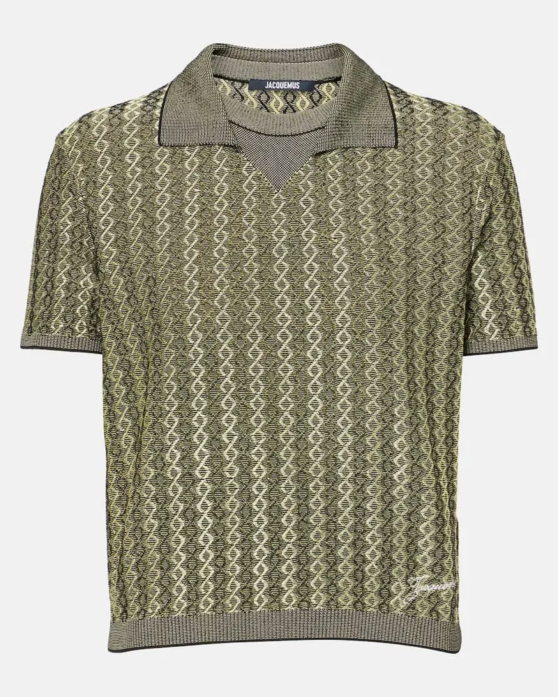 Jacquemus Polohemd Marino aus Strick Grün