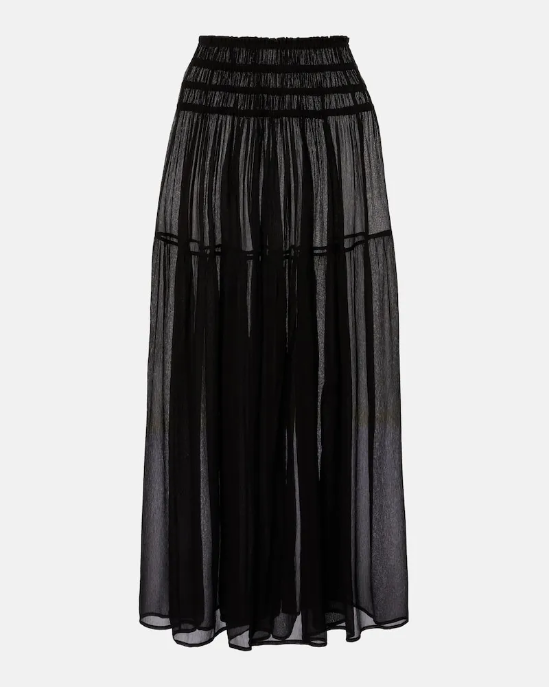 Eres Maxirock unwiderstehlich aus Seidenchiffon Schwarz