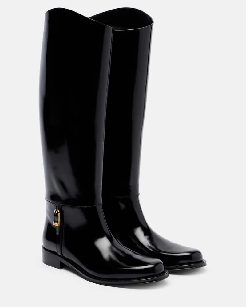 Saint Laurent Stiefel Julia aus Leder Schwarz
