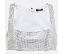 Cropped-Top mit Kristallen
