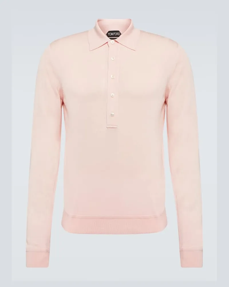 Tom Ford Polopullover aus Jersey Rosa