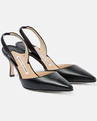 Manolo Blahnik Slingback-Pumps Carolyne 70 aus Leder Schwarz