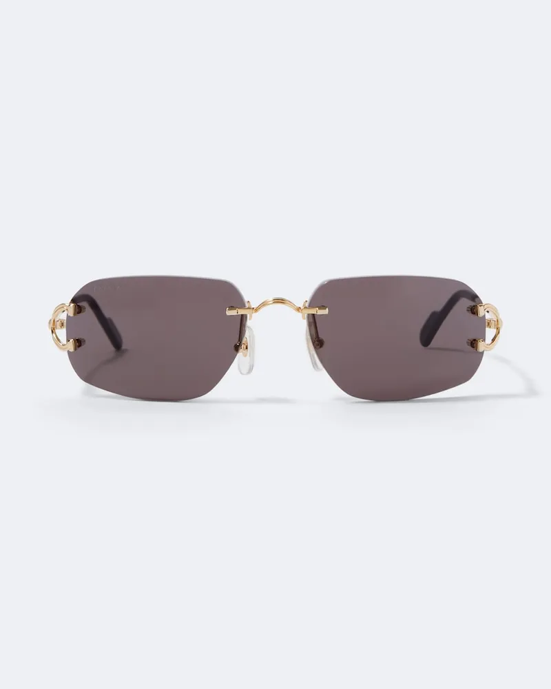 Cartier Eckige Sonnenbrille Signature C Gold
