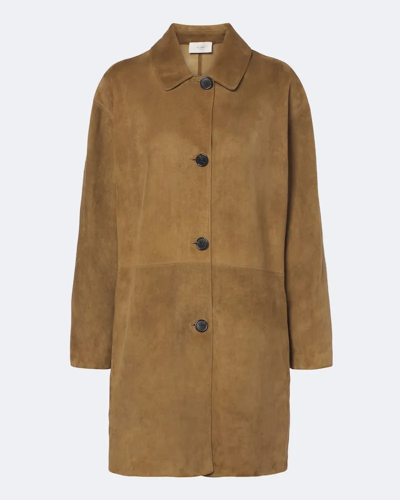 The Row Mantel Damir aus Veloursleder Braun