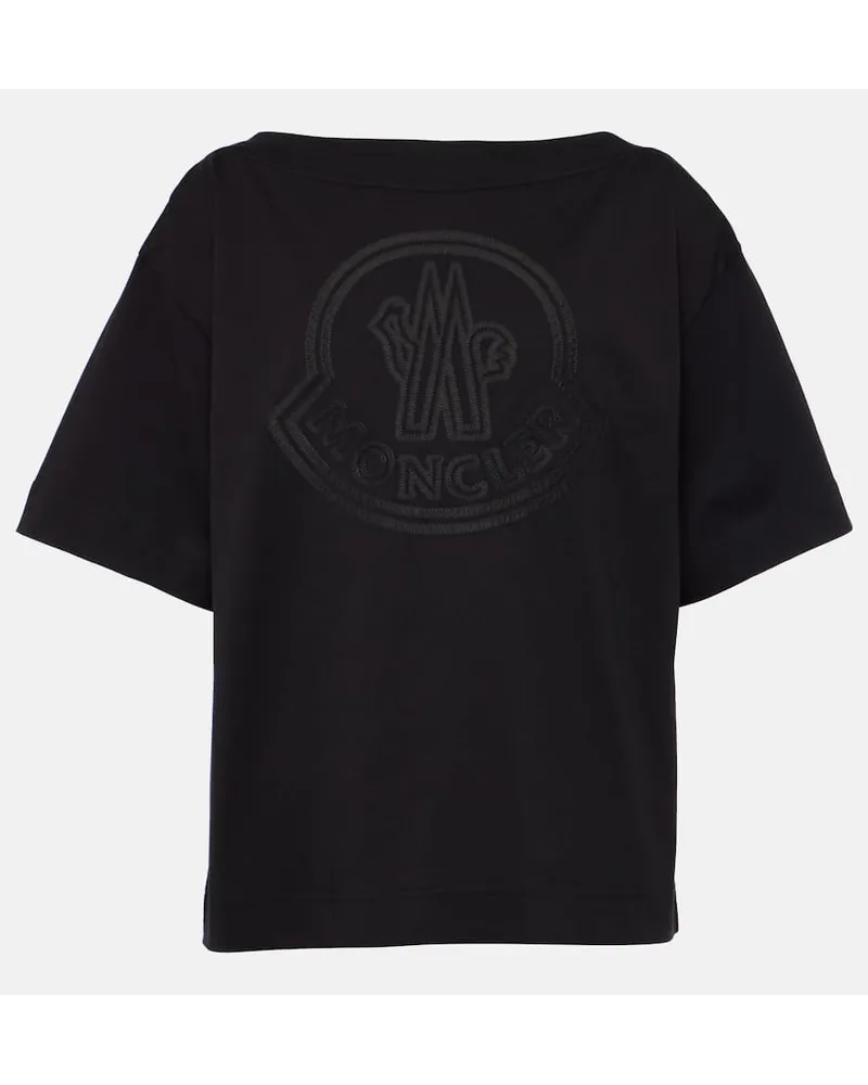 Moncler T-Shirt aus Baumwoll-Jersey Schwarz