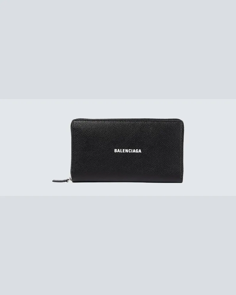 Balenciaga Portemonnaie Cash aus Leder Schwarz