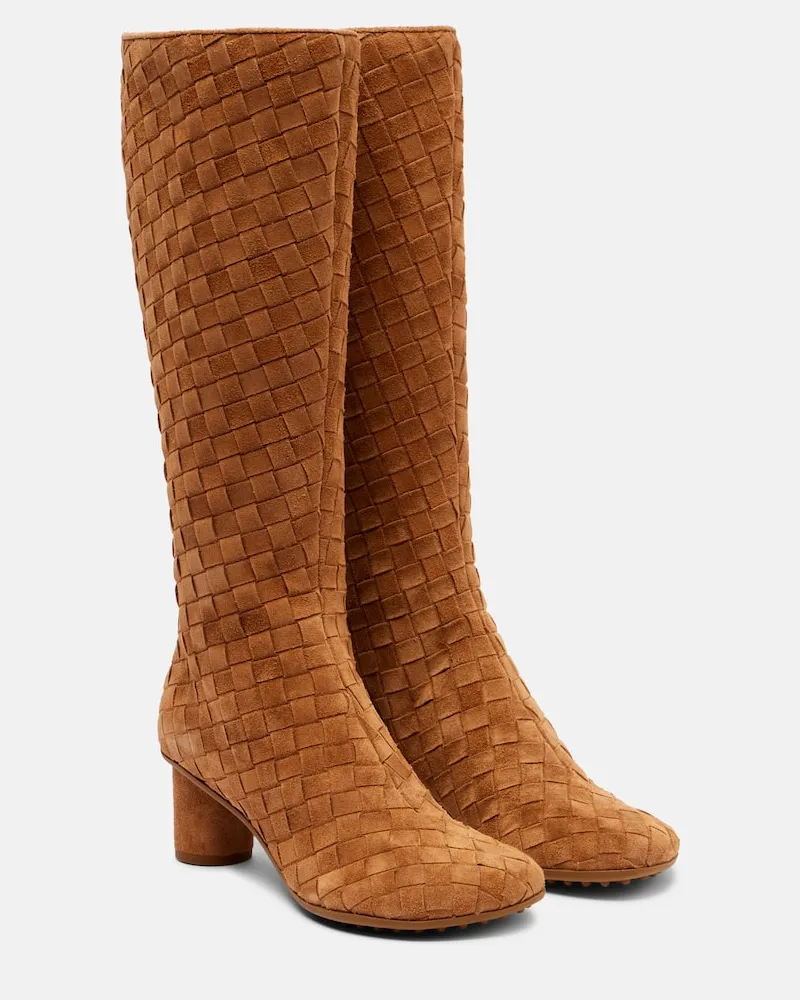 Bottega Veneta Stiefel Atomic 50 aus Veloursleder Braun