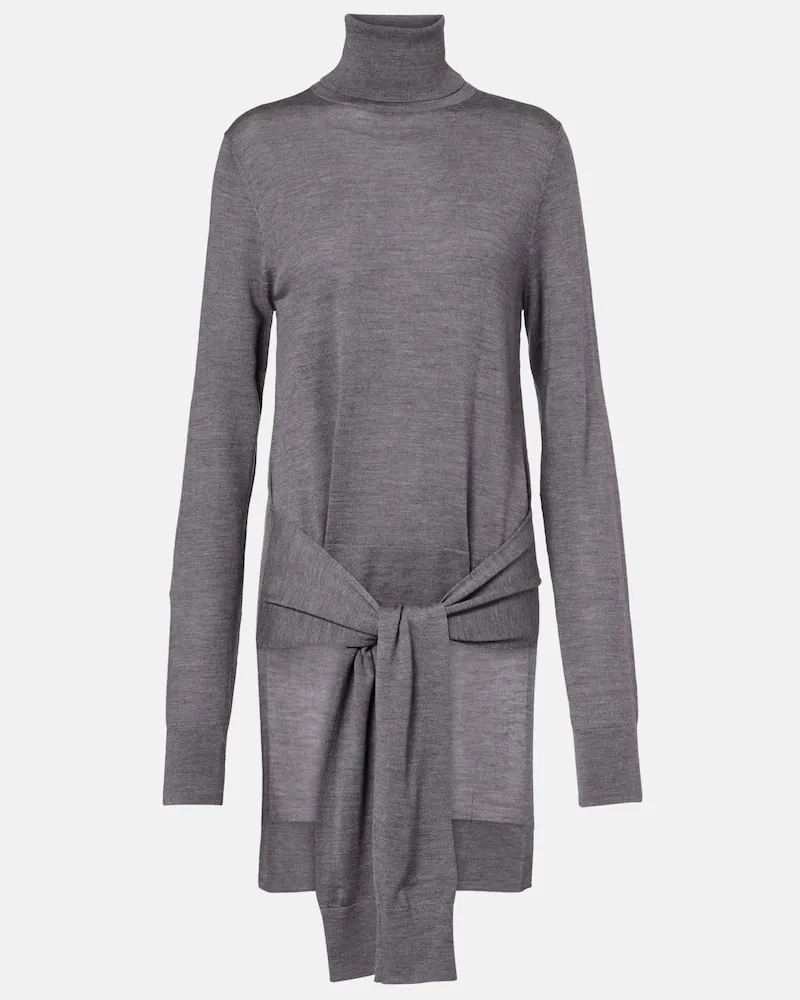 Totême Rollkragenpullover aus Wolle und Seide Grau