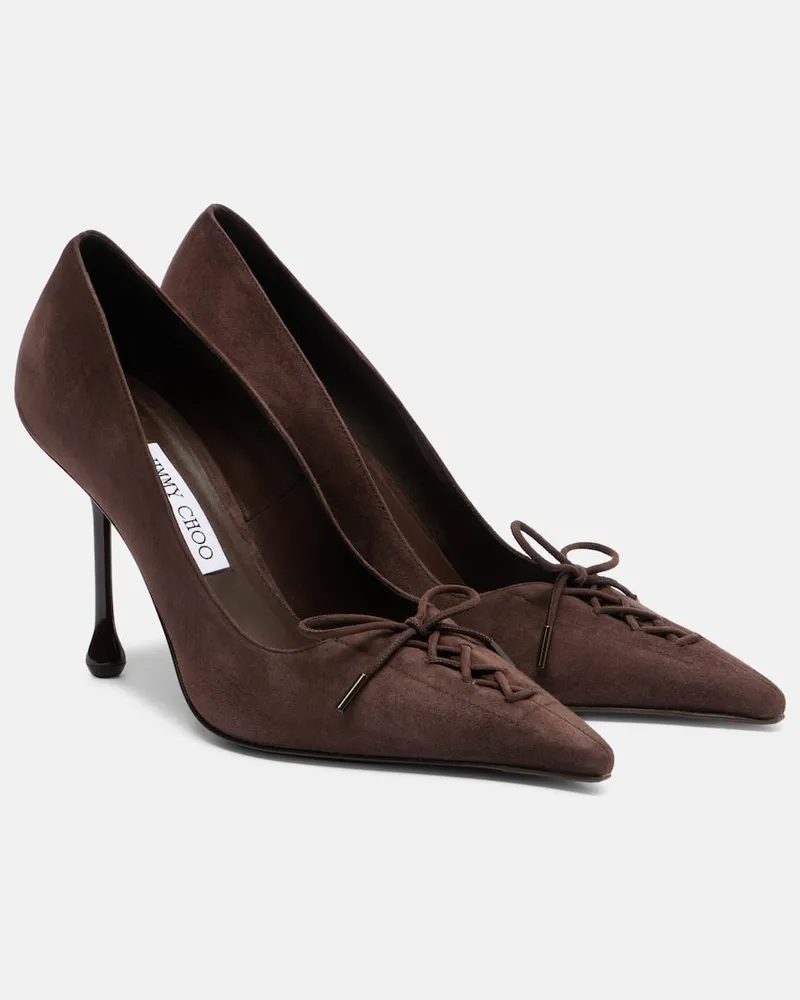 Jimmy Choo Pumps Scarlett 95 aus Veloursleder Braun