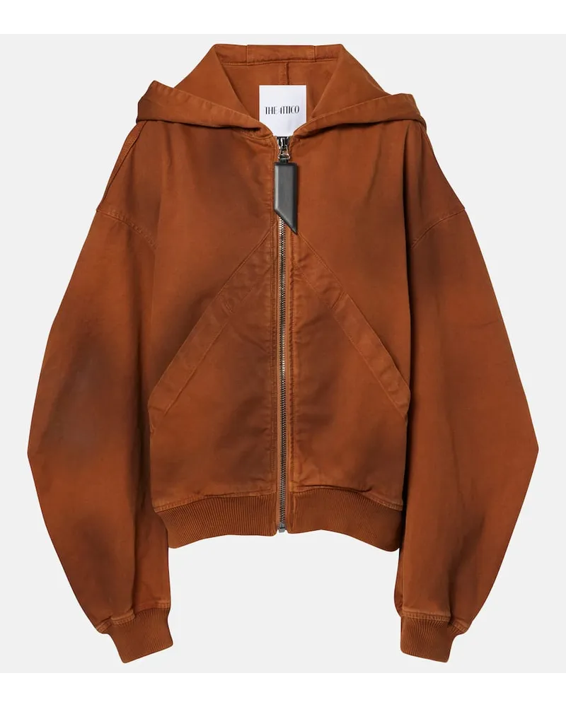 ATTICO Kapuzenjacke aus Baumwolle Braun