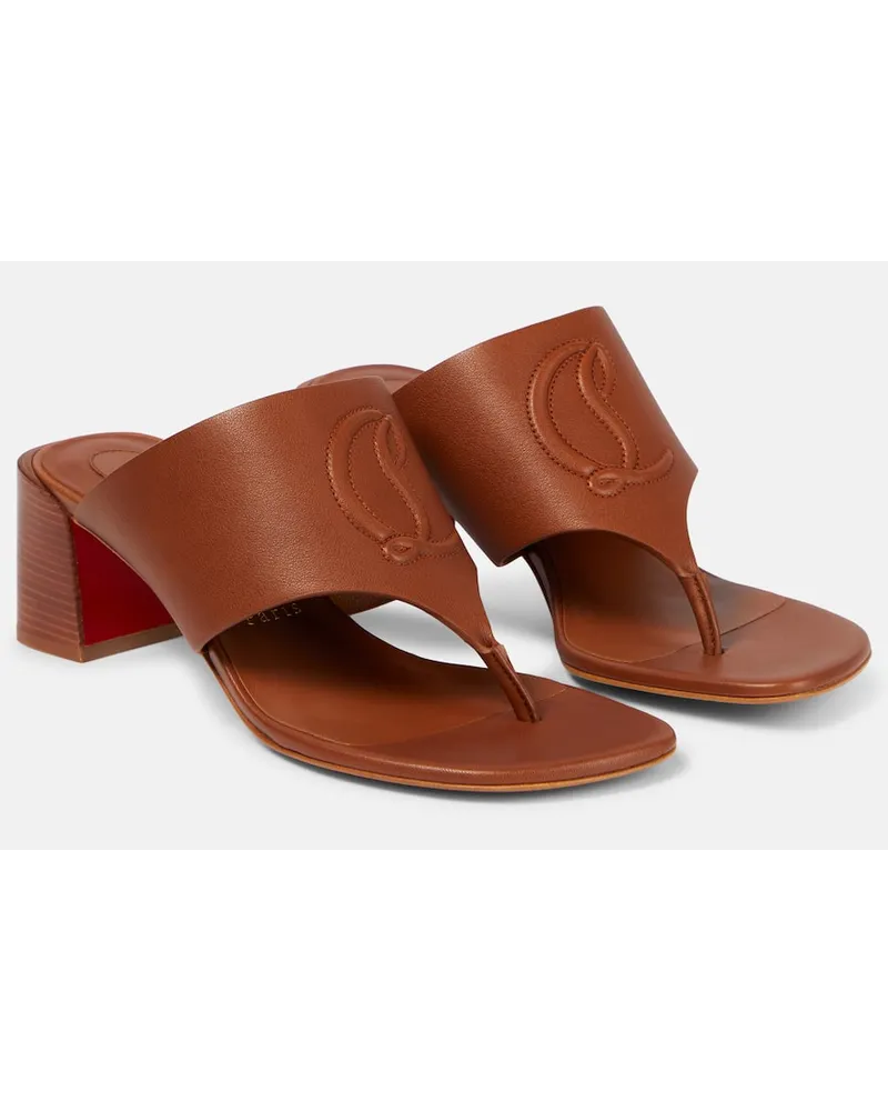 Christian Louboutin Sandalen CL Tongamule aus Leder Schwarz