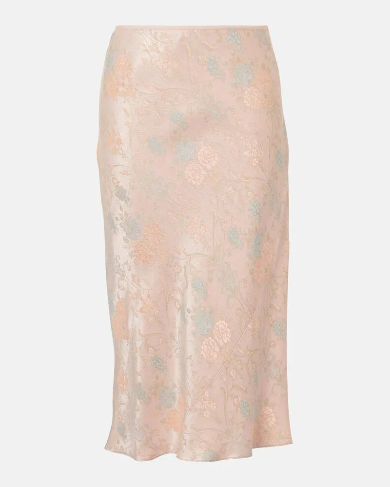 Dries van Noten Midirock aus Jacquard Pink
