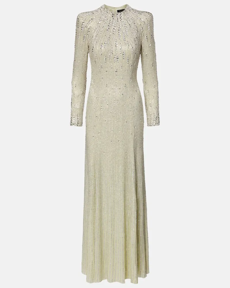 Jenny Packham Robe Aurora mit Pailletten Grün