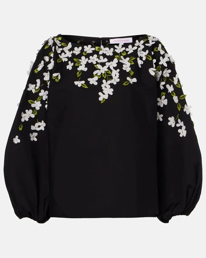 Carolina Herrera New York Top aus einem Baumwollgemisch Schwarz