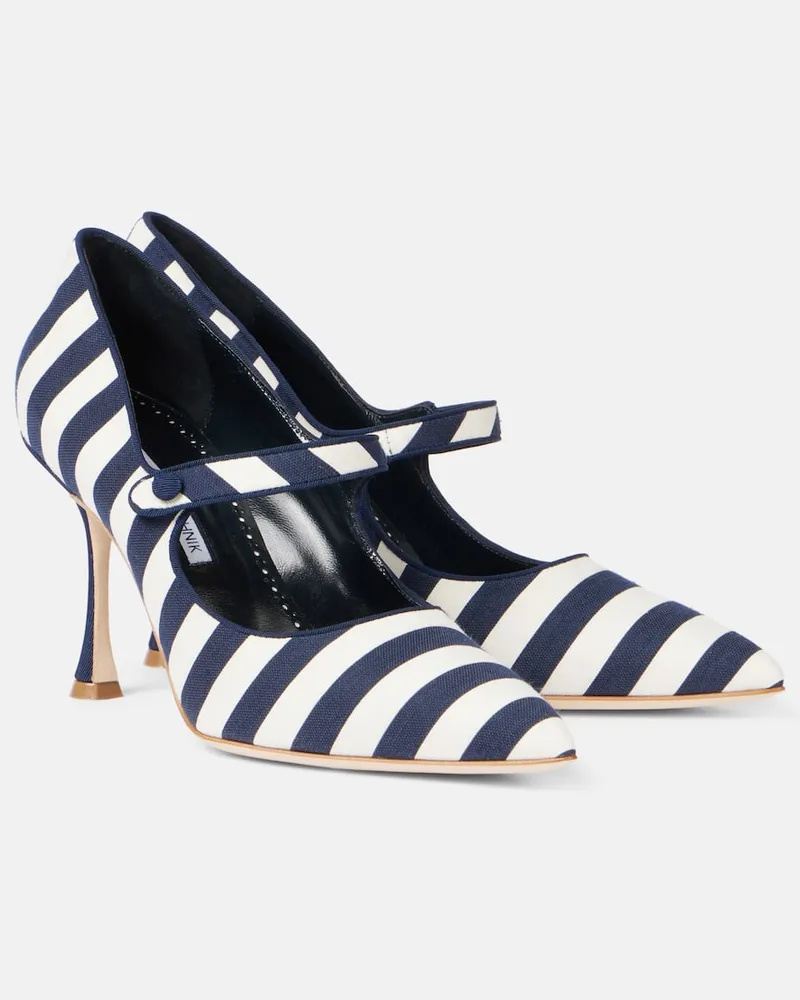 Manolo Blahnik Mary-Jane-Pumps Campari Blau