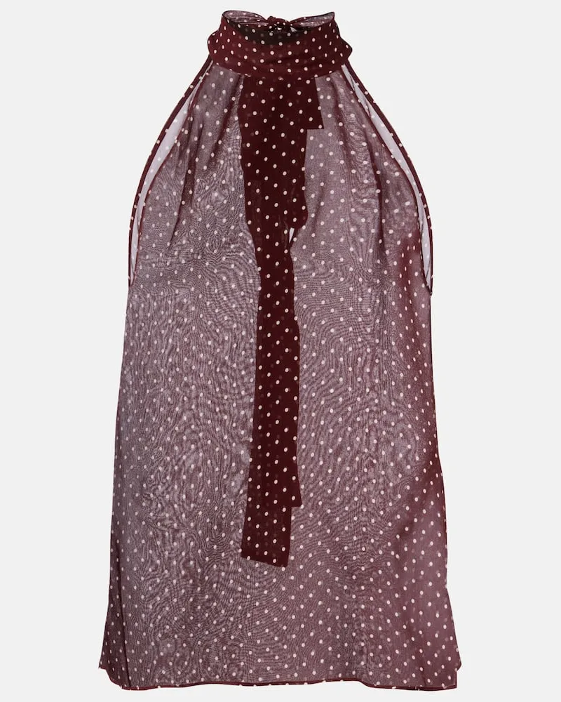 Nili Lotan Top Alla aus Seide Burgunderrot