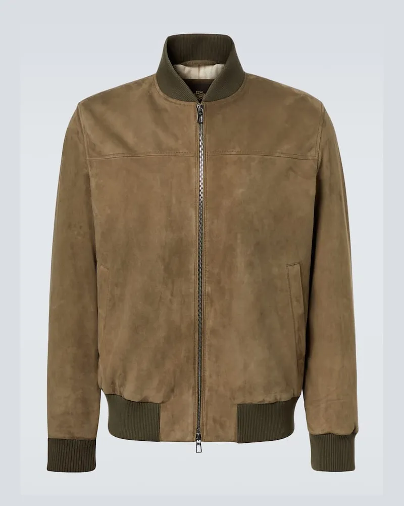 Loro Piana Bomberjacke Ivy aus Leder Grün