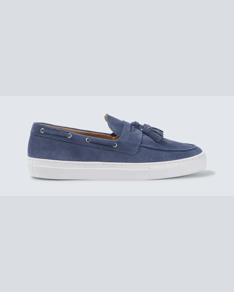 Frescobol Carioca Segelschuhe Monta aus Veloursleder Blau