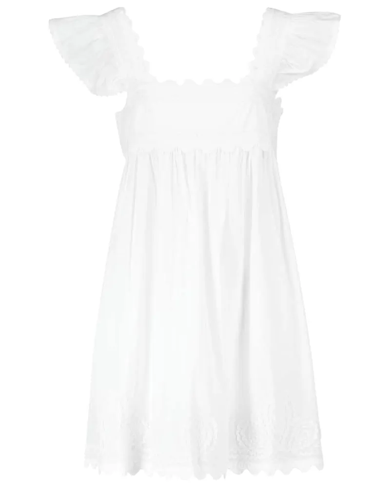 Juliet Dunn Minikleid Baby Doll aus Baumwolle Weiß