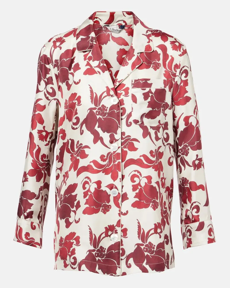 Max Mara Blazer Alan aus Seiden-Jacquard Rot