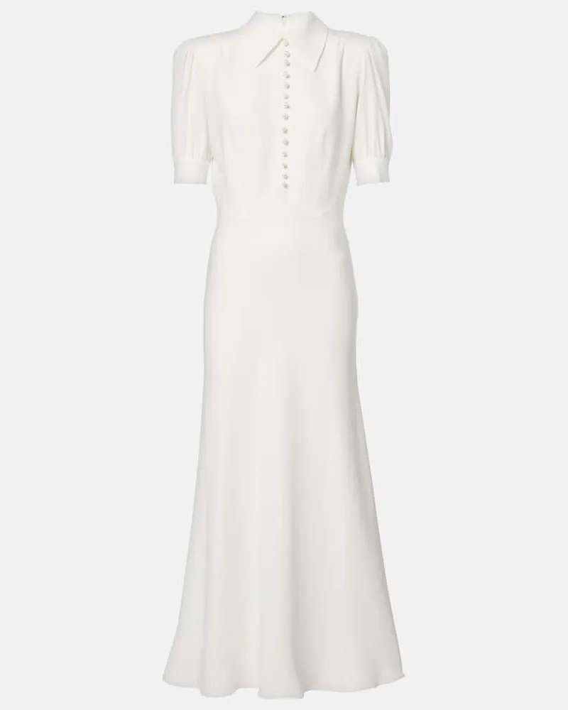 Alessandra Rich Midikleid aus Satin Weiß