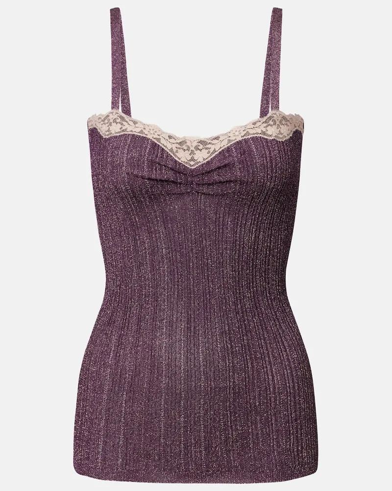 Valentino Garavani Top mit Spitze Violett