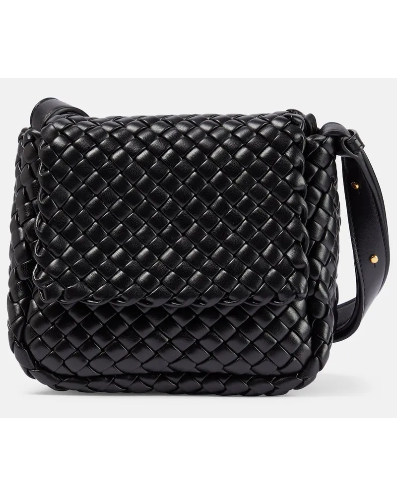 Bottega Veneta Schultertasche Cobble Small aus Leder Schwarz