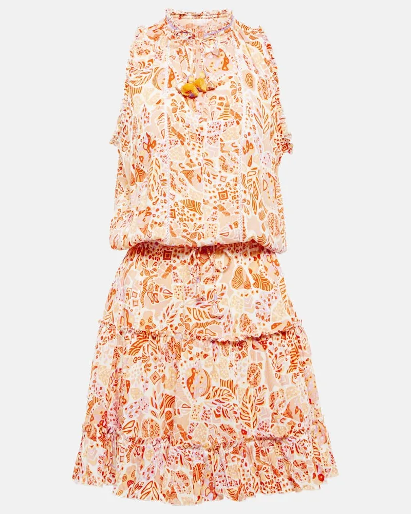 Poupette St Barth Bedrucktes Minikleid Clara Orange
