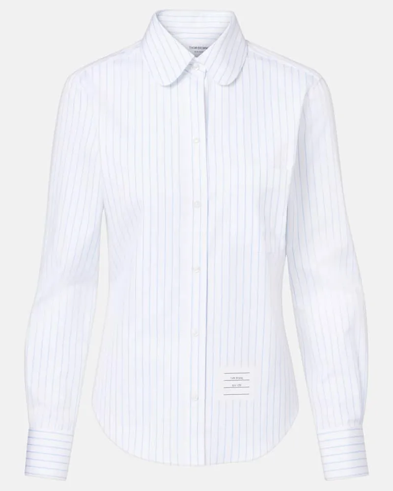 Thom Browne Hemd aus Baumwollpopeline Blau