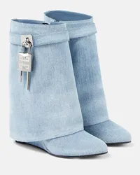 Givenchy Stiefel Shark Lock aus Denim Blau