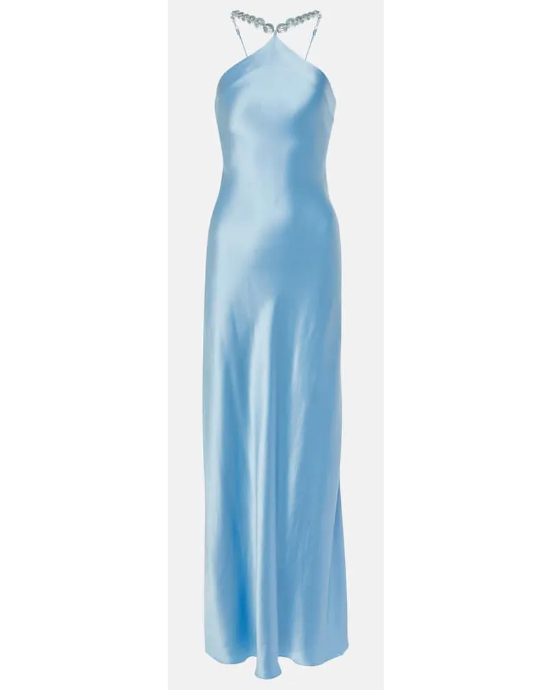 STAUD Robe Cadence aus Satin Blau