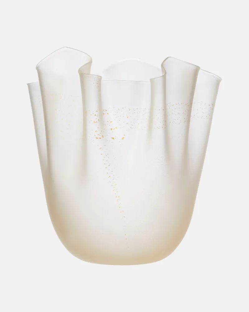 Venini Vase Frozen by Fulvio Bianconi und Paolo Venini Transparent