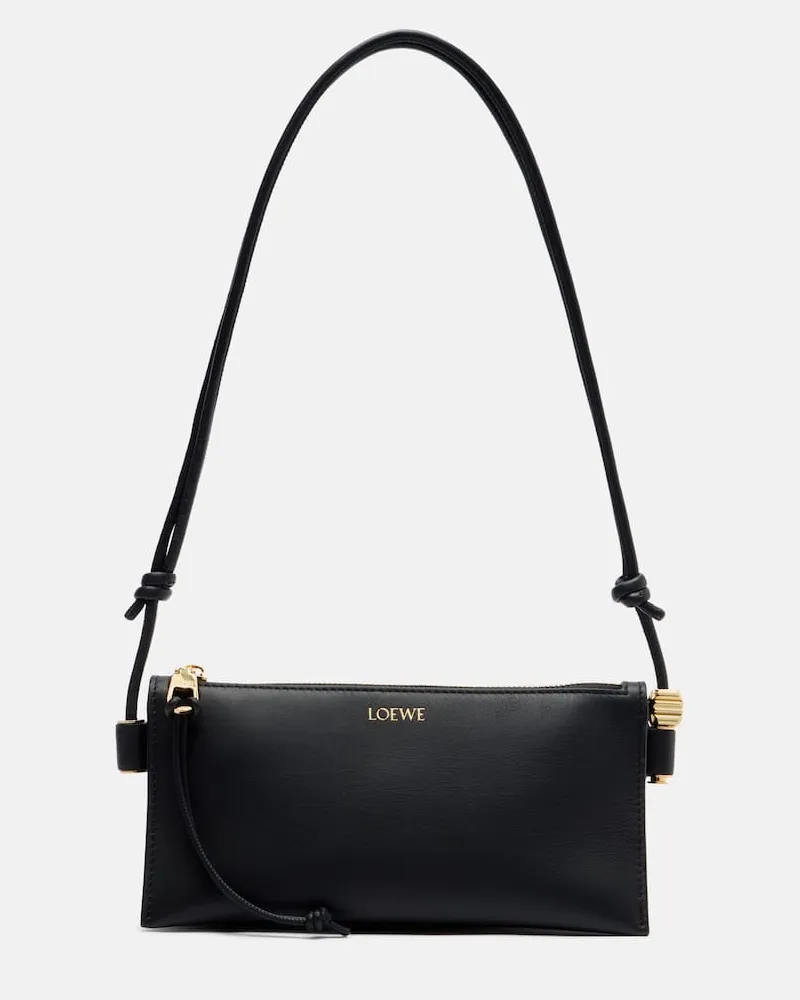 Loewe Schultertasche Glim Mini aus Leder Schwarz