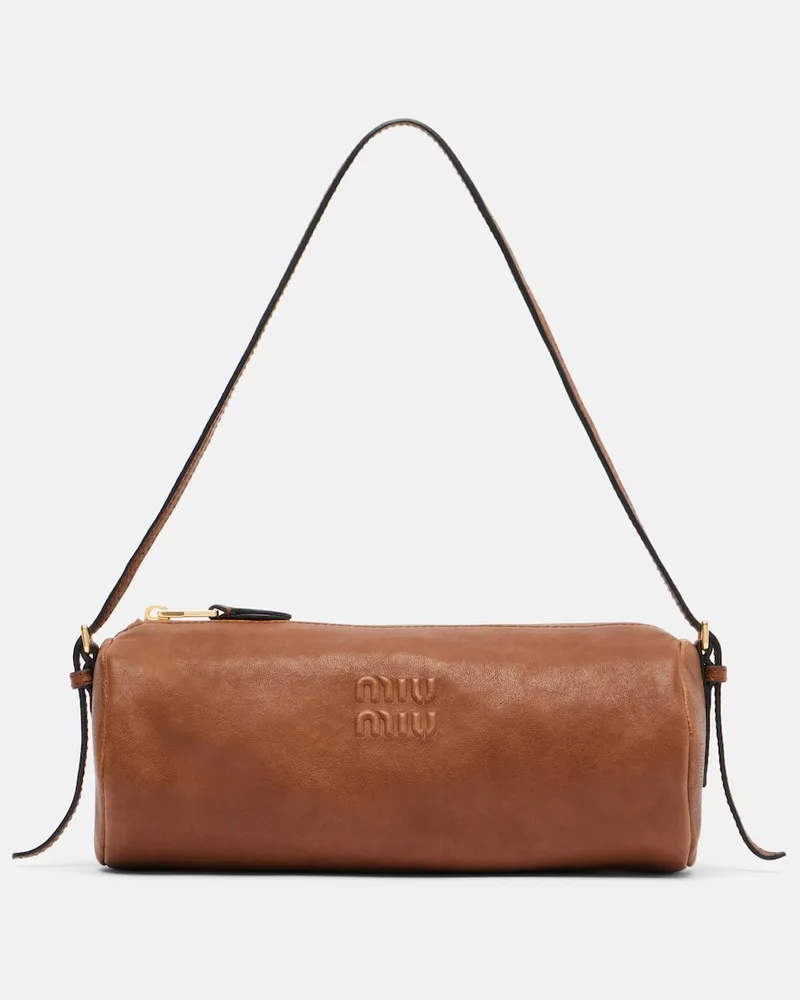 Miu Miu Schultertasche aus Leder Braun