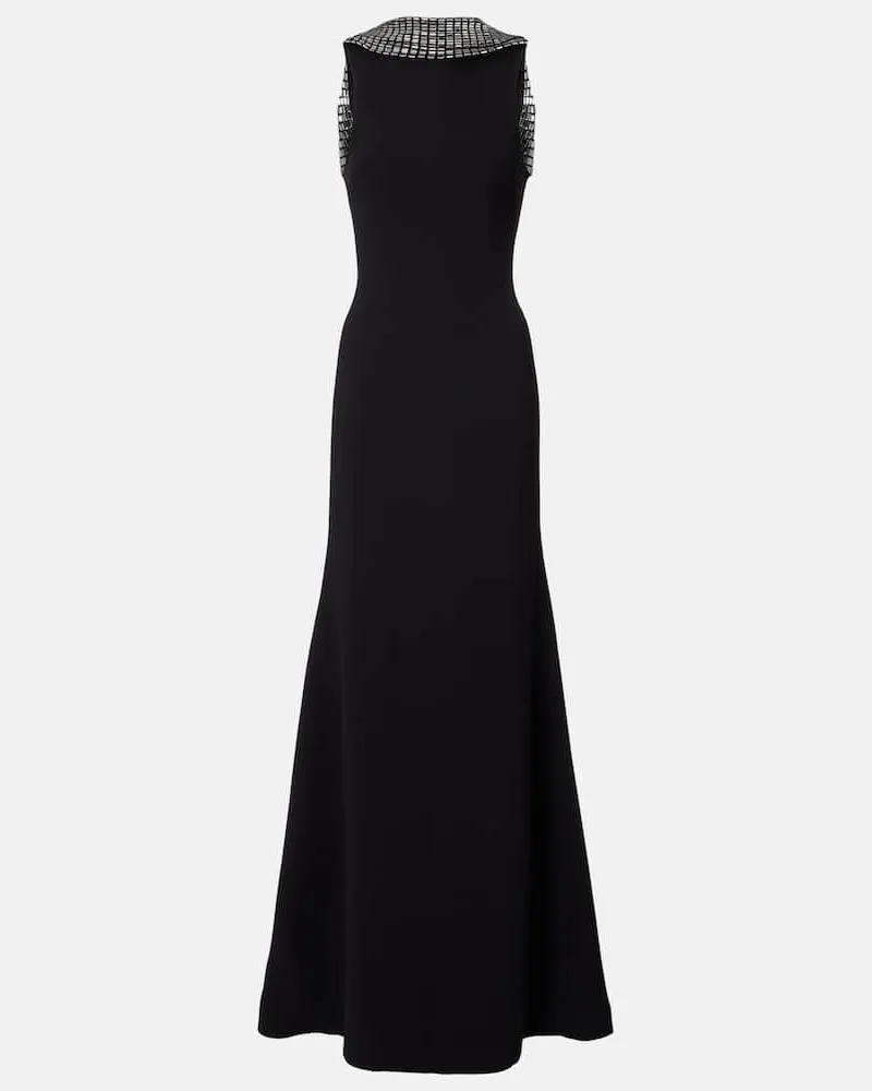 David Koma Verzierte Robe aus Cady Schwarz