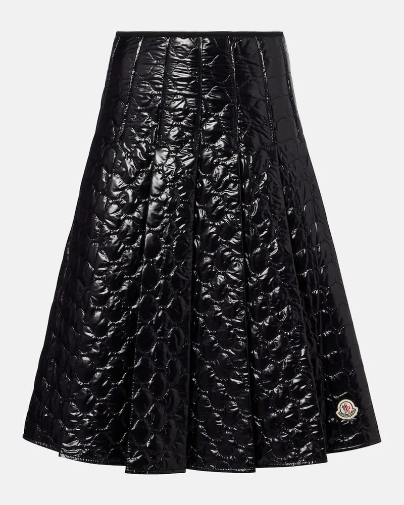 Moncler Gesteppter Midirock Schwarz