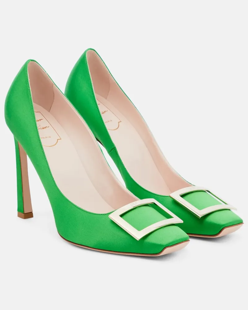 Roger Vivier Pumps Trompette aus Satin Grã¼n
